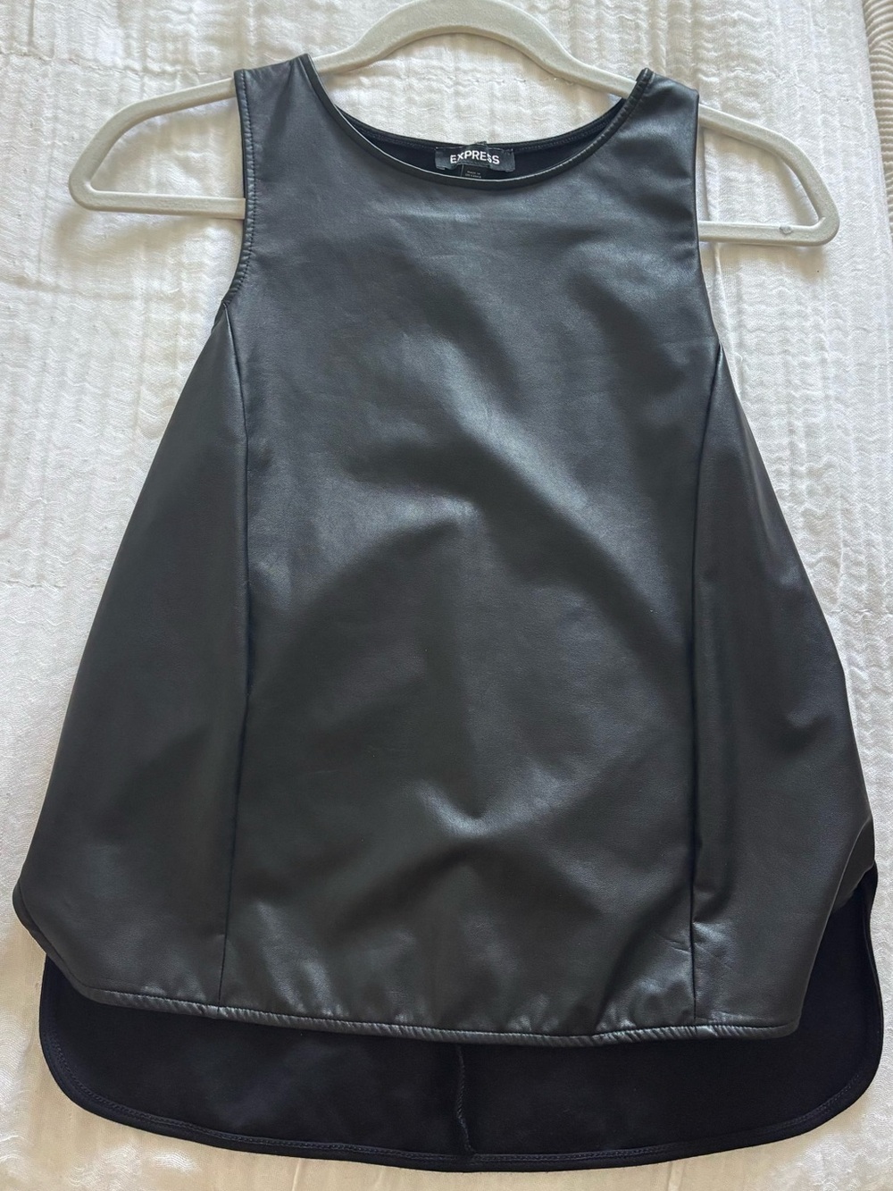 Express Black Faux Leather Sleeveless Top